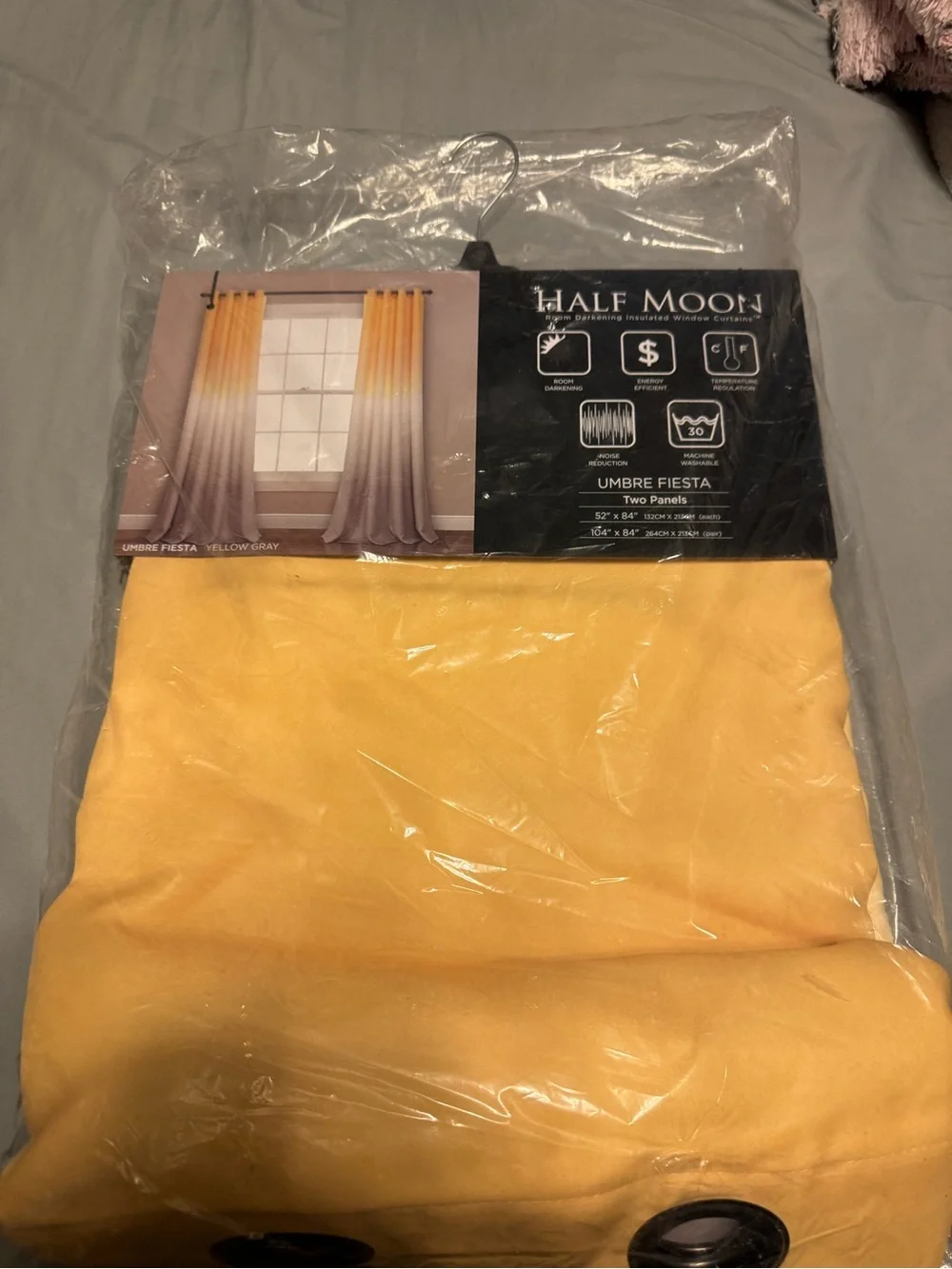 Half Moon Umbre Fiesta Yellow Curtain Panel Set